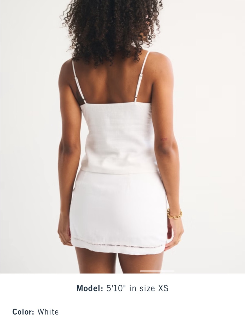 Abercrombie Scarlett Curve Love Linen Blend Mini Skort White - Picture 4 of 6